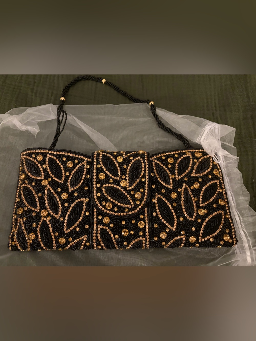 Indian Hand Beaded Evening Shoulder Bag